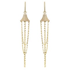 Pendientes Intercambiables Lucky Bells de Oro Amarillo de 18 Kilates con Diamantes