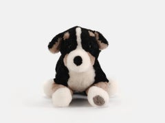 Shearling Sheepskin Bernese Mountain Dog Plush by Muchi Decor, Made in Italy