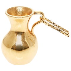 Glücksbringer 2021 Vase Halskette Silber 18 Karat vergoldeter griechischer Schmuck