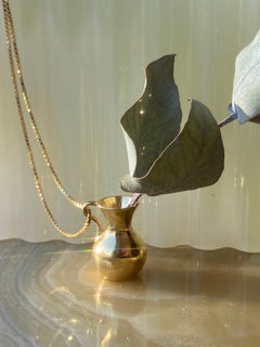 Lucky Charm 2021 Vase Necklace Silver 18 Karat Gold-Plated Greek Jewelry