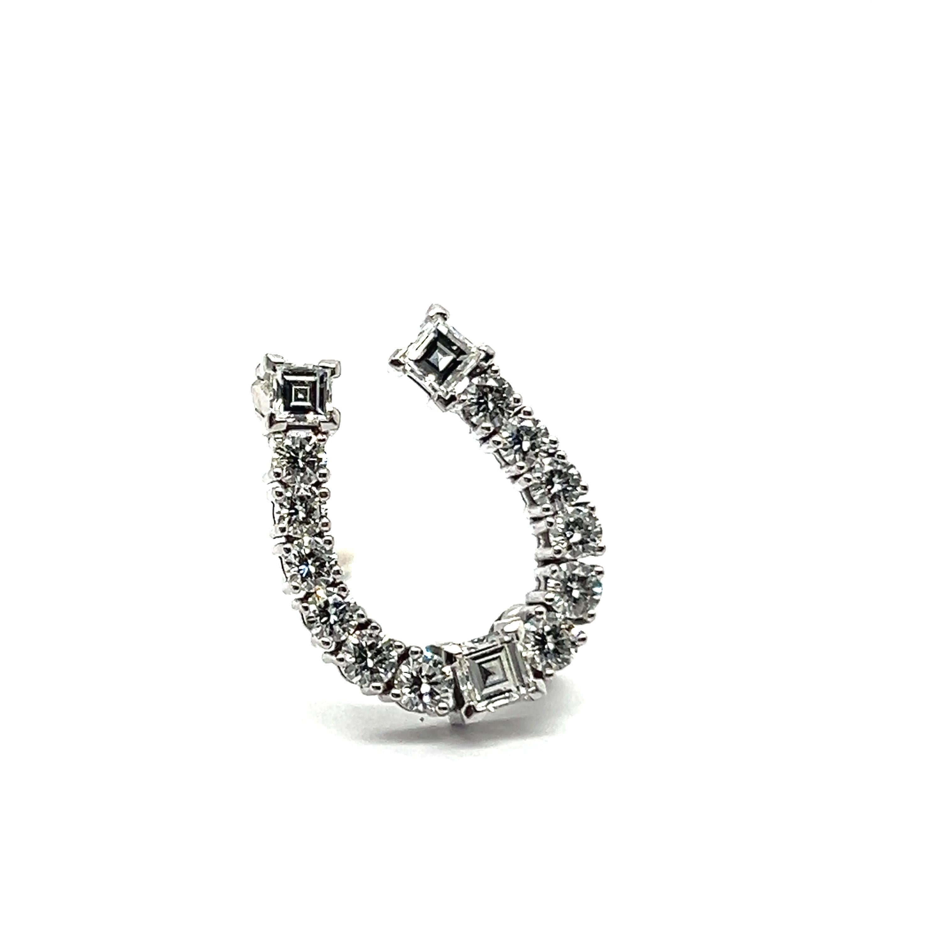 Women's or Men's Lucky Charm Brooch with Diamonds in 18 Karat White Gold by Bucherer For Sale