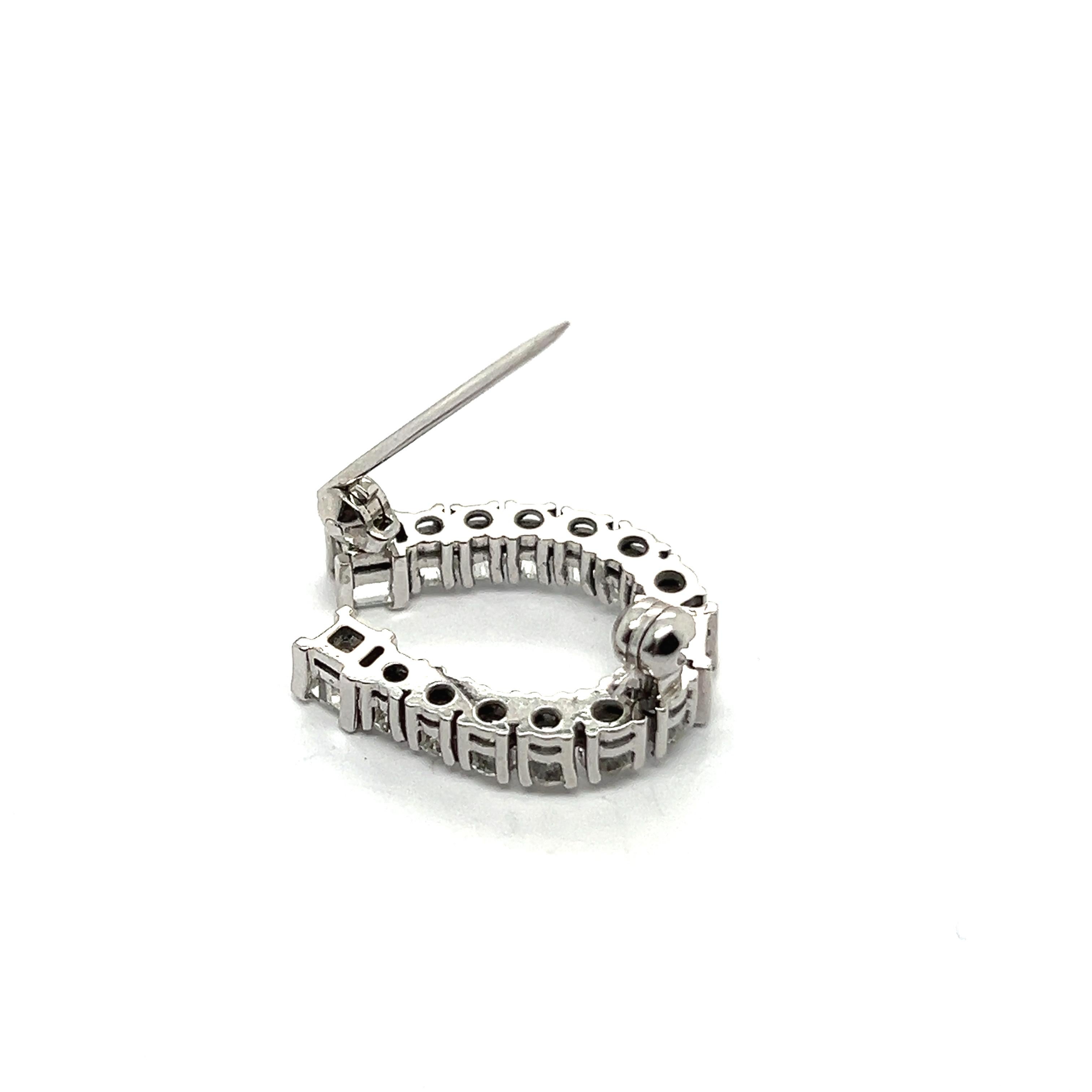 Lucky Charm Brooch with Diamonds in 18 Karat White Gold by Bucherer For Sale 3