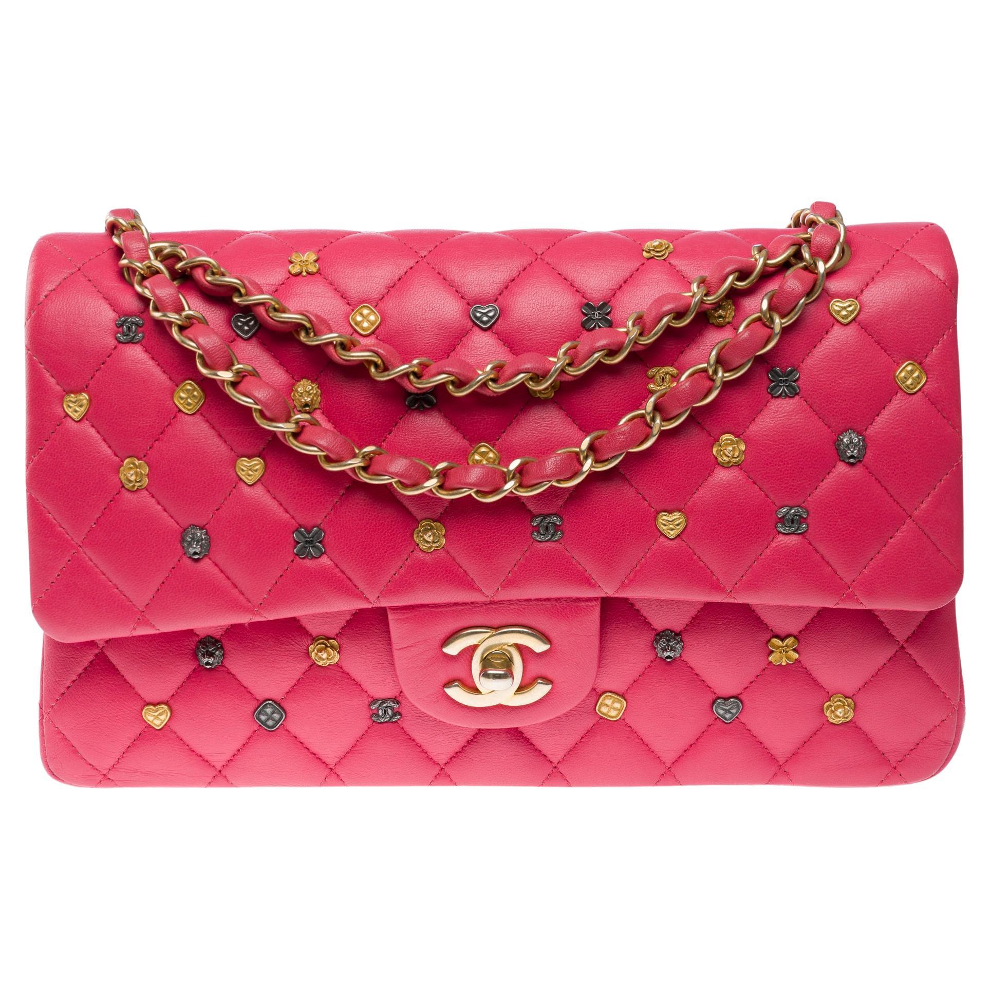 Lucky Charms Chanel double flap shoulder bag in Pink Quilted Lambskin, AGHW