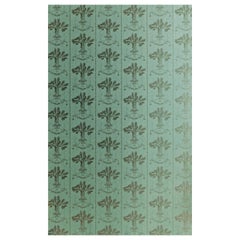 'Lucky Charms' Contemporary, Traditional Wallpaper in Graphite on Denim