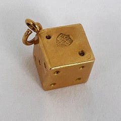 FOR CYNTHIA Lucky Dice 18K Yellow Gold Charm Pendant