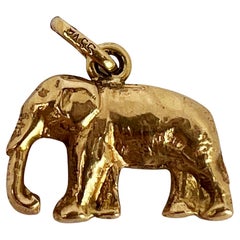 18 Karat Gelbgold Charm-Anhänger mit Elefantenmotiv