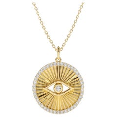 Collier étoile Lucky Eye Burst en or jaune 14 carats et diamants