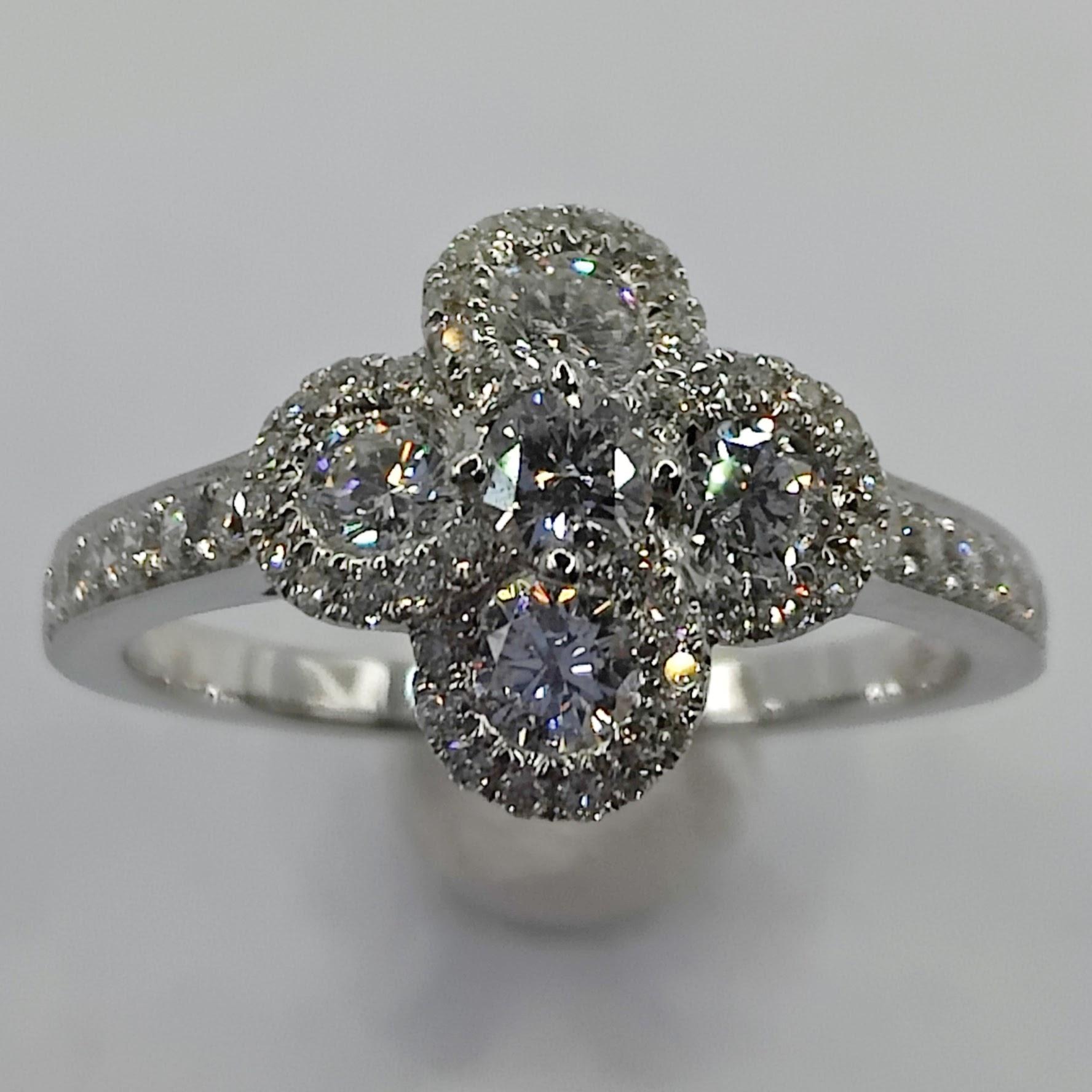four leaf clover diamond ring