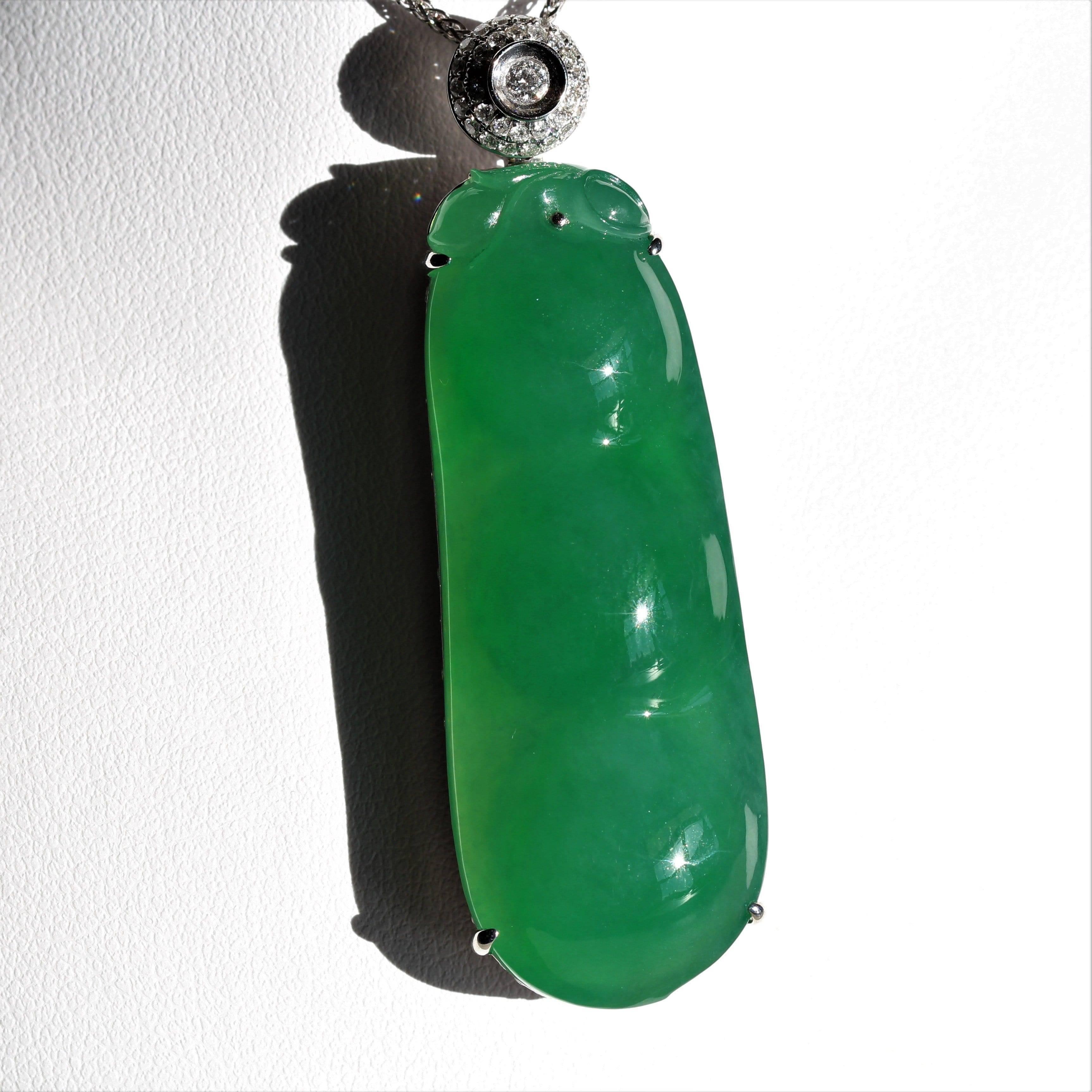 „Lucky Green Pea“ High End Imperial Jadeit Baikalla Jewelry Signatur-Anhänger im Zustand „Neu“ im Angebot in Portland, OR