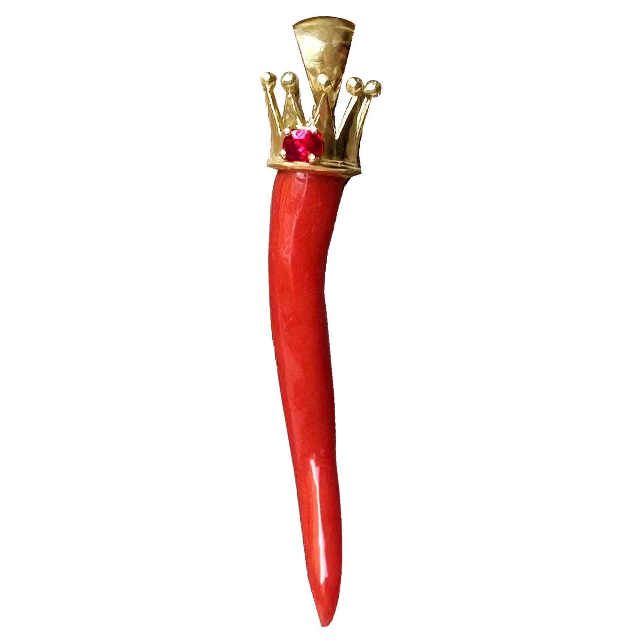 Italian Coral Horn Pendant - 17 For Sale on 1stDibs | red coral italian horn,  coral italian horn pendant, coral italian horn