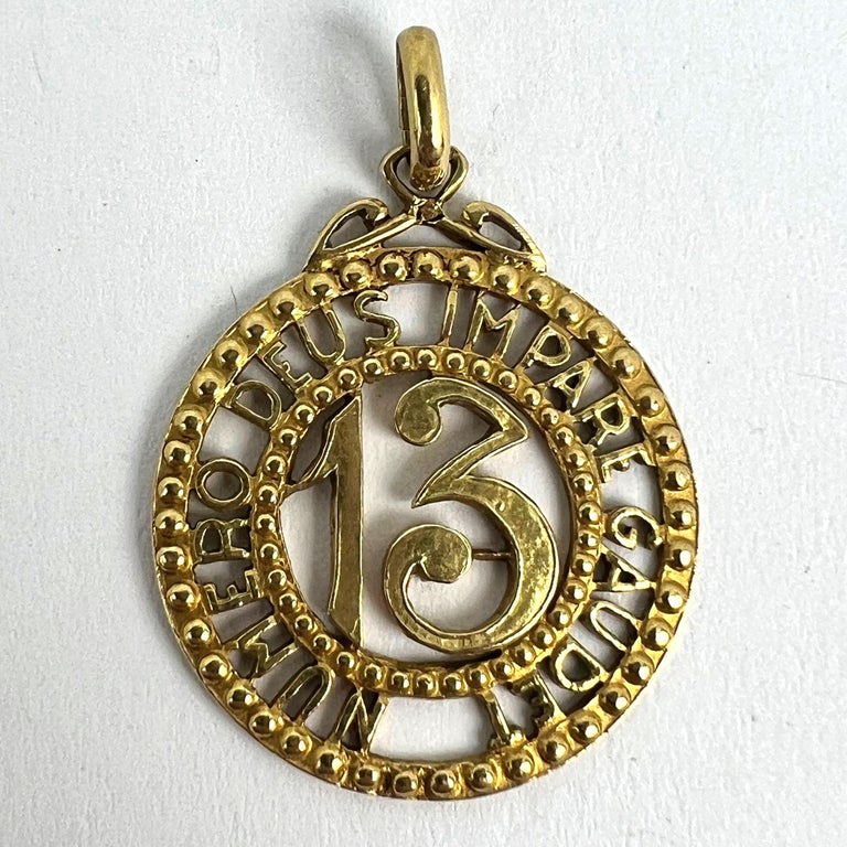 Pendentif Cœur Avec Le Numéro 13 En Or Jaune 18 Carats - Neuf Avec étiquettes
