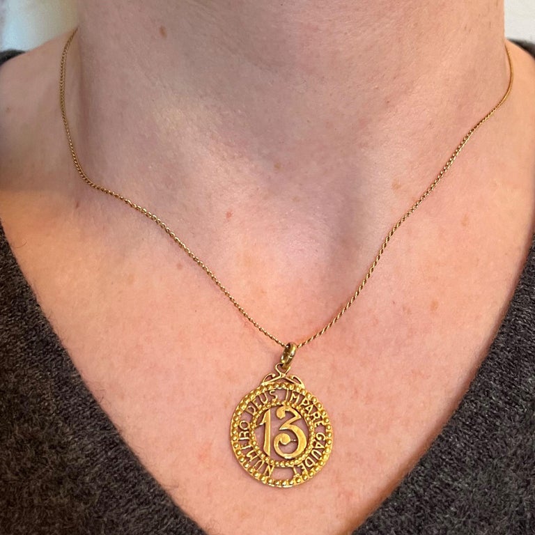 Pendentif Cœur Avec Le Chiffre 13 En Or Jaune 18K 750‰ - Porte-Bonheur - Neuf Avec étiquettes