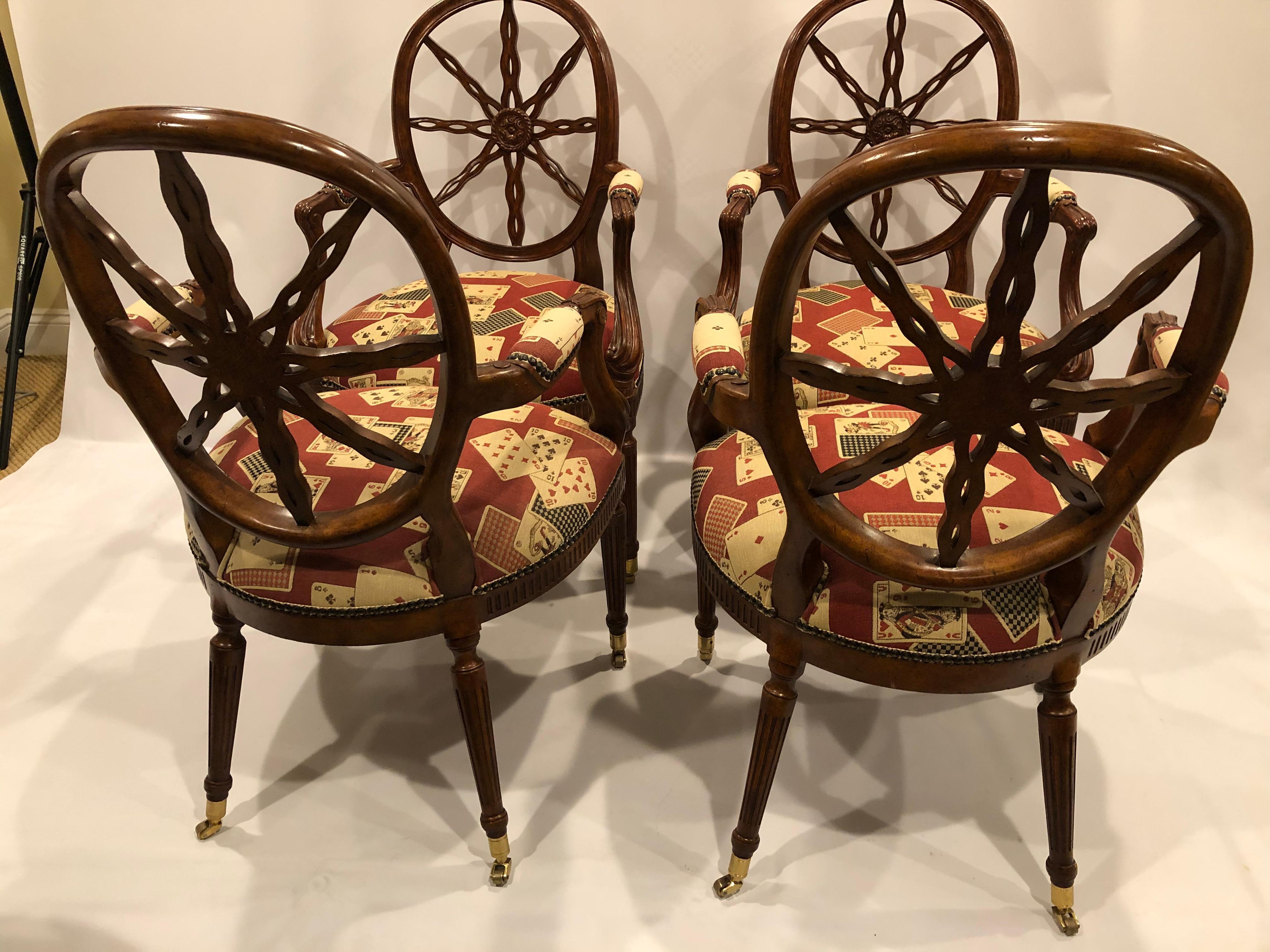 Lucky Set di 4 poltrone in legno intagliato e imbottite di Rich Maitland Smith in vendita 4