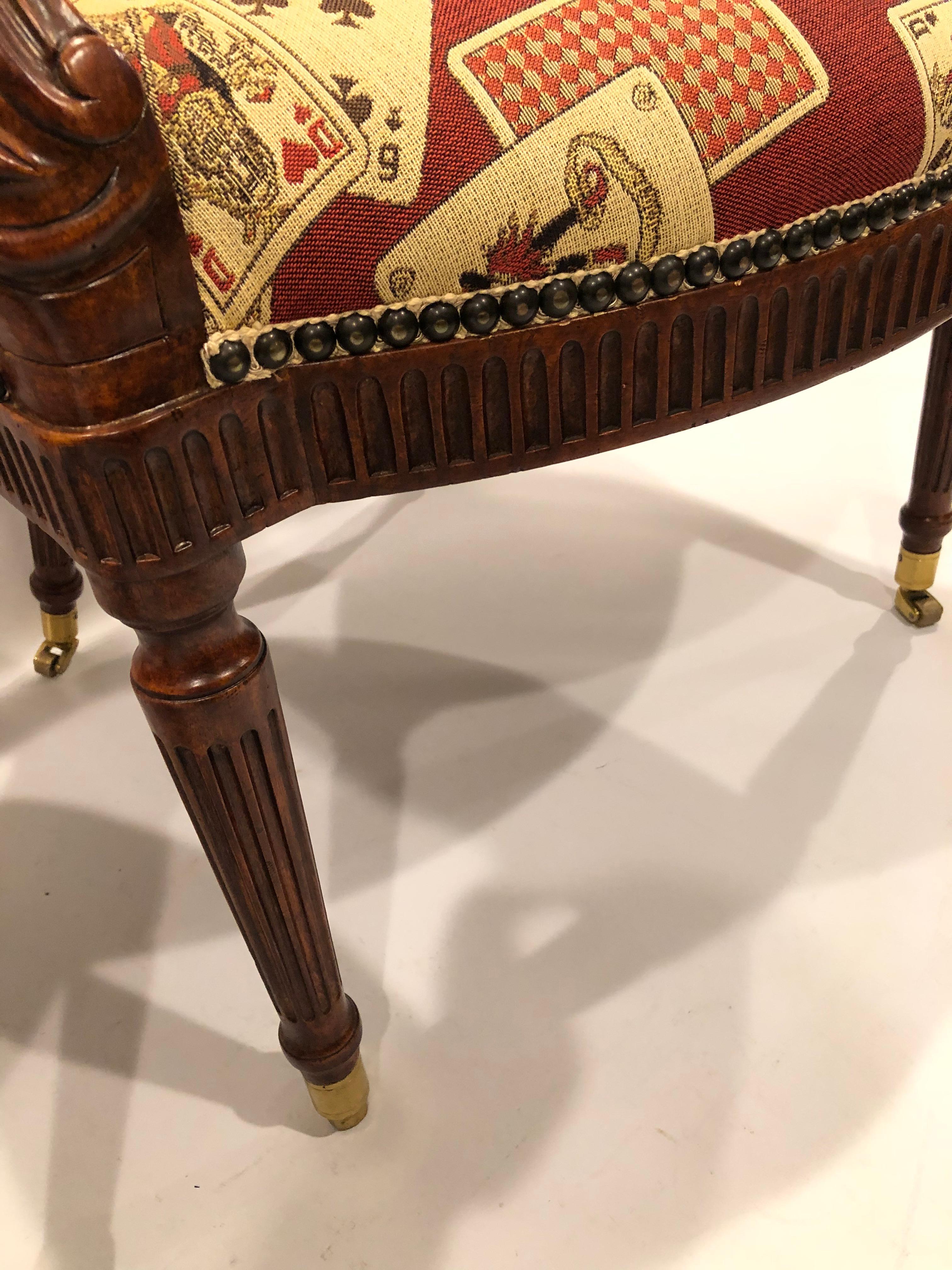 Lucky Set di 4 poltrone in legno intagliato e imbottite di Rich Maitland Smith in vendita 7