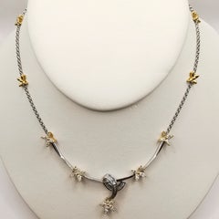 Lucky Stars Diamond Two-Tone Necklace in 18k White & Yellow Gold