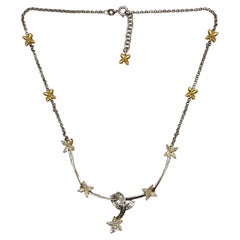 Lucky Stars Diamond Two-Tone Necklace in 18k White & Yellow Gold