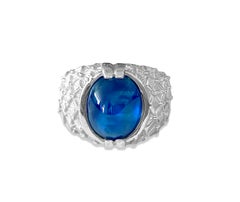 LUCKY, Anillo de plata de ley y zafiro azul natural de 6 ct