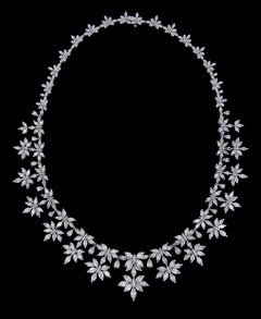 Lucullan 18 Karat White Gold and Diamond Wedding Necklace