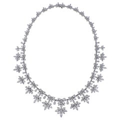 Lucullan 18 Karat White Gold and Diamond Wedding Necklace