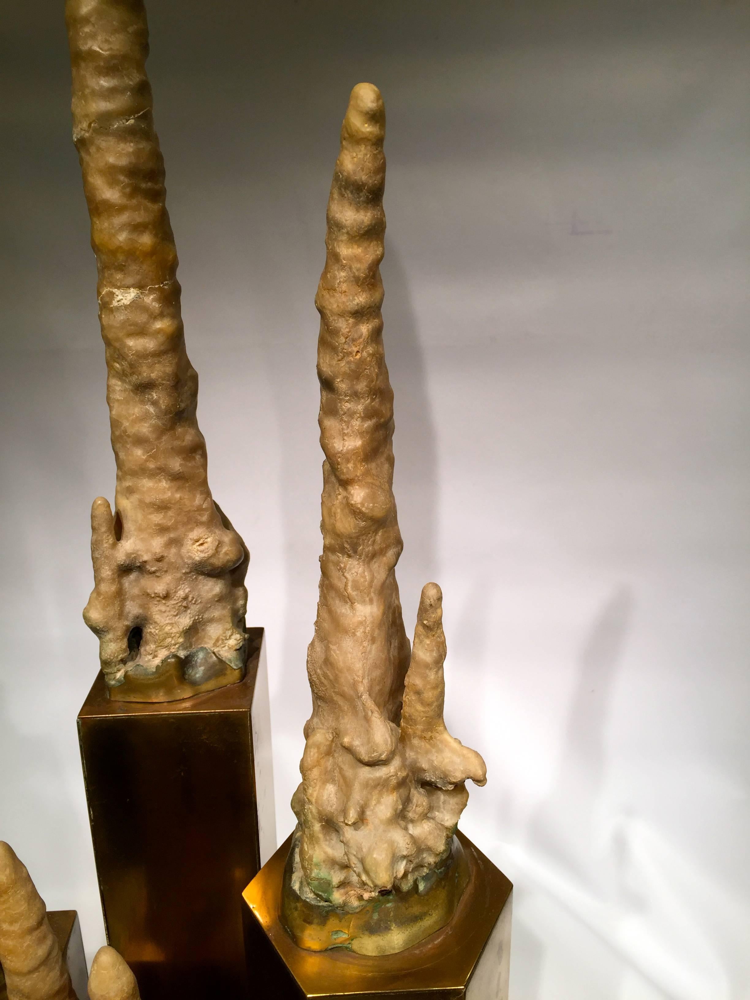 Lucy Bloch unused Brazilian sculpture with true stalagmites and bronze 
