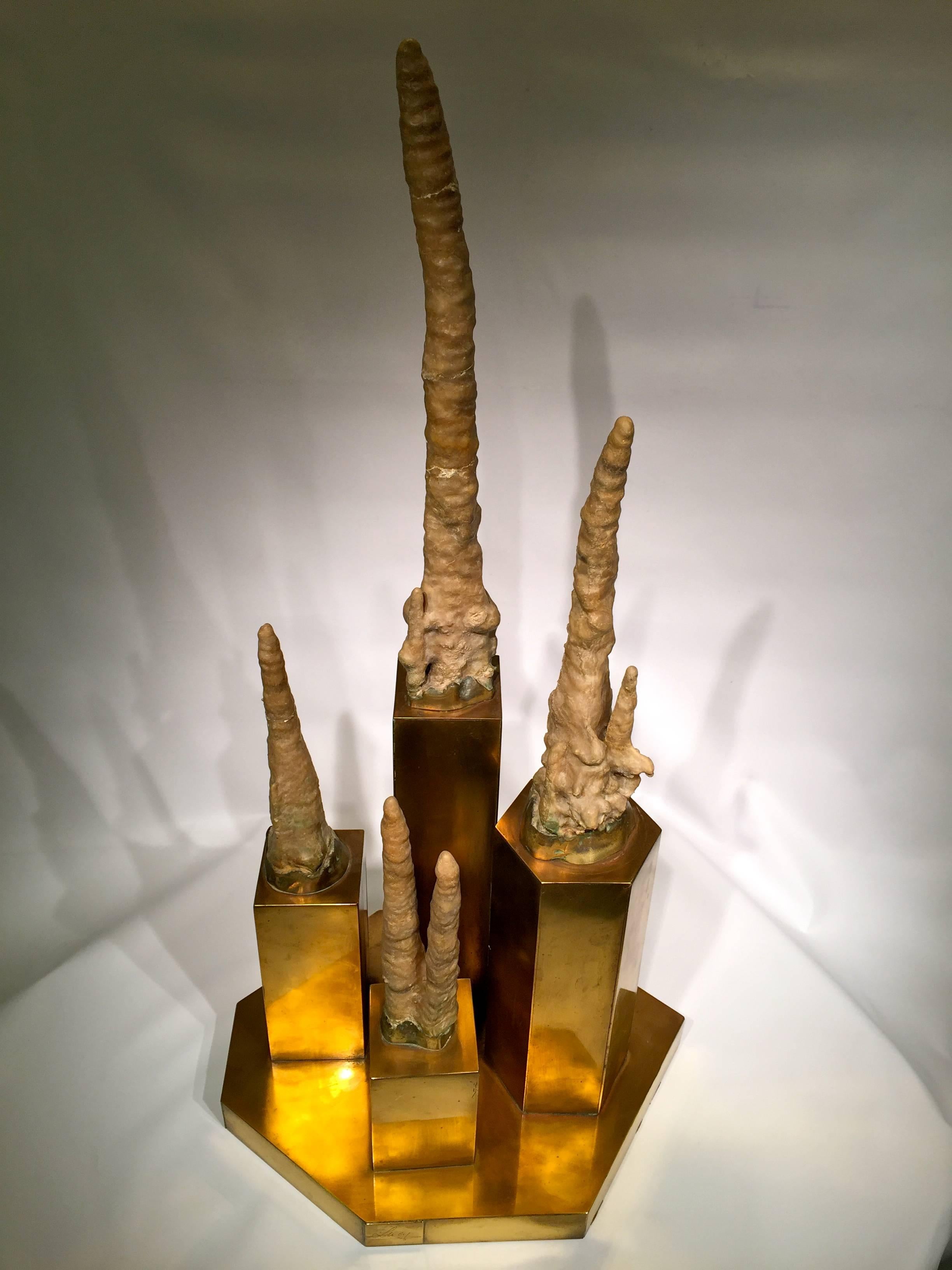 LUCY BLOCH Brazil Sculpture with Stalagmites and Bronze 