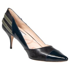 Lucy Choi Black Patent Pointed Toe Buckle Detail Pumps Size IT 40