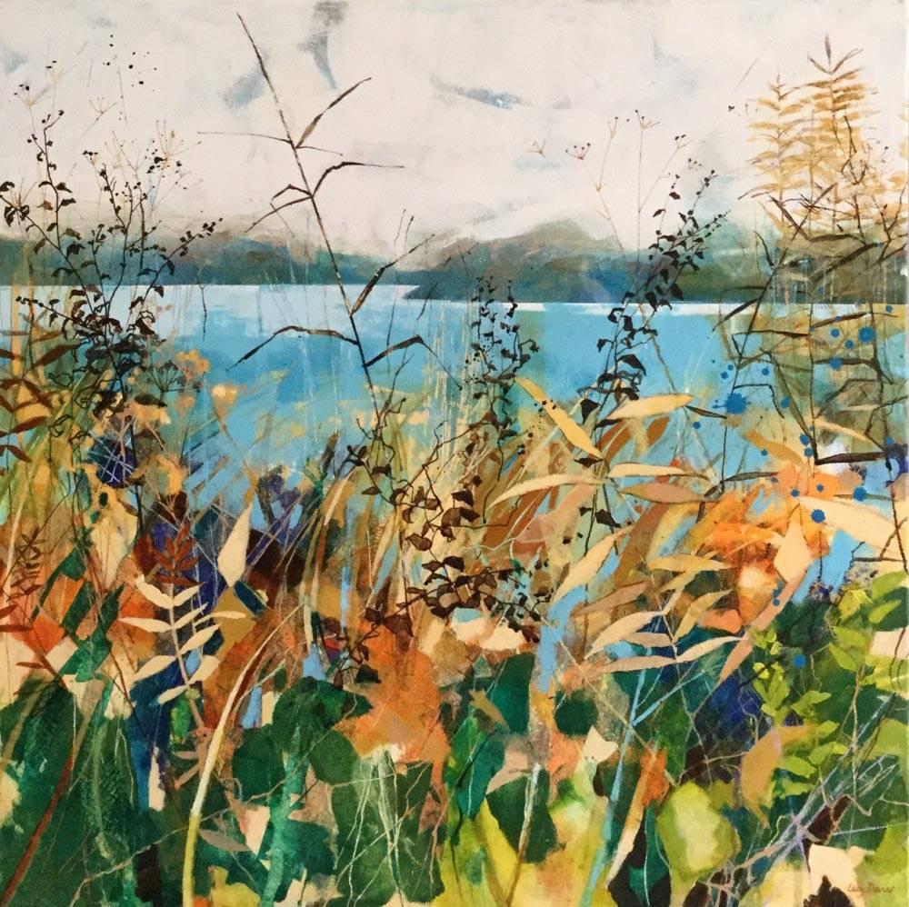 Lucy Davies Figurative Painting - View of the Lake