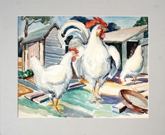 White Rooster & Hens