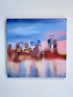 Manhattan Muse IV, 60 x 60 Ölgemälde, zeitgenössischer Realismus, Stadtansicht