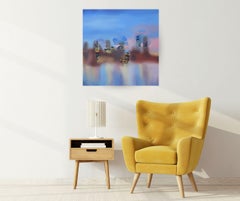 Manhattan Muse IV - original rainy cityscape oil painting - contemporary art