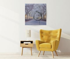 Park Zone I - original rainy cityscape oil painting - contemporary art