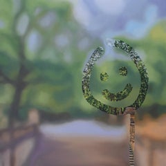 Park Zone II - original verregnetes Stadtbild Ölgemälde - zeitgenössische Kunst