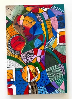 Faces of Time Abstract Portrait Original Painting on canvas,  Ready to Hang