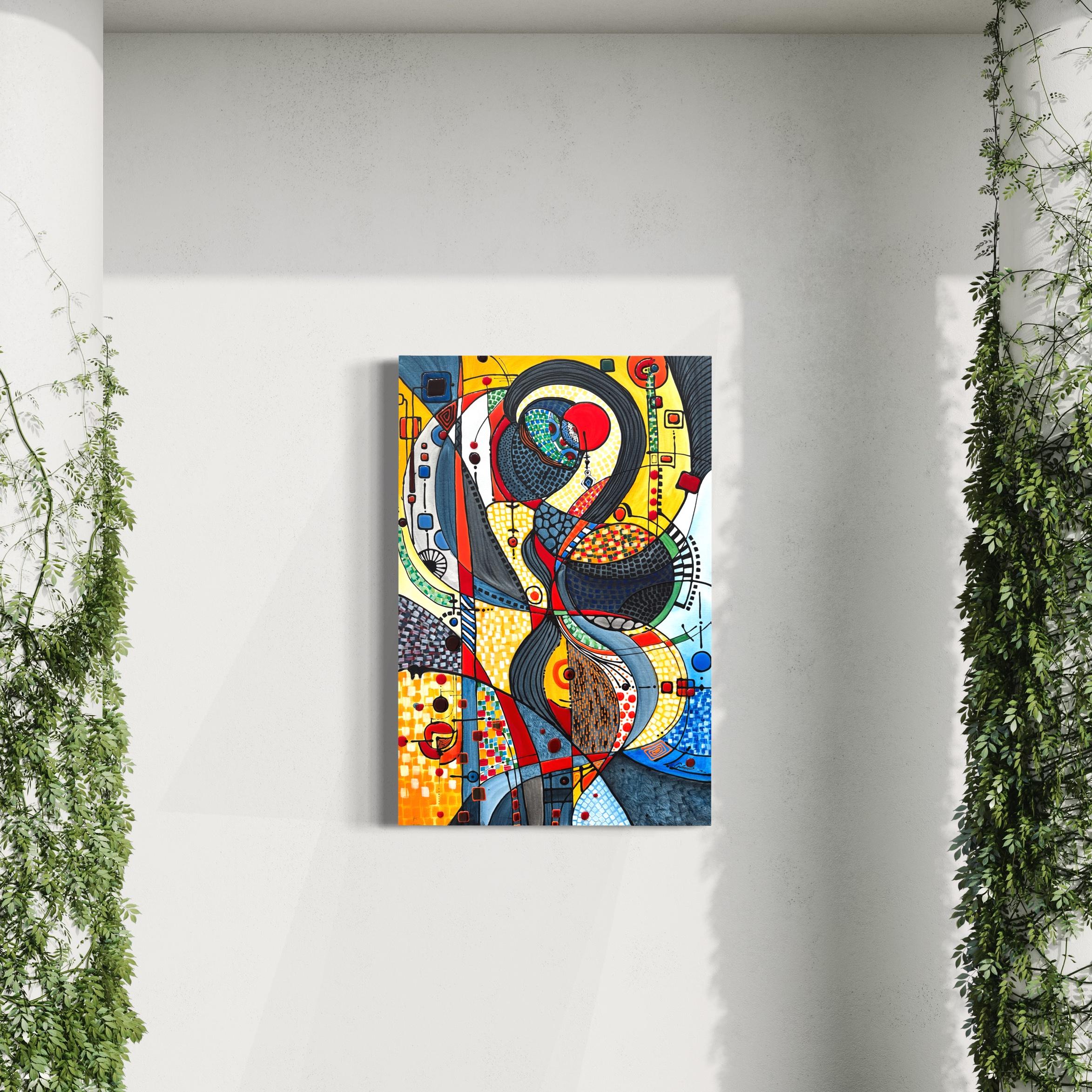 Visioni fugaci Ritratto astratto Pittura originale su tela,  Pronto per essere appeso in vendita 4