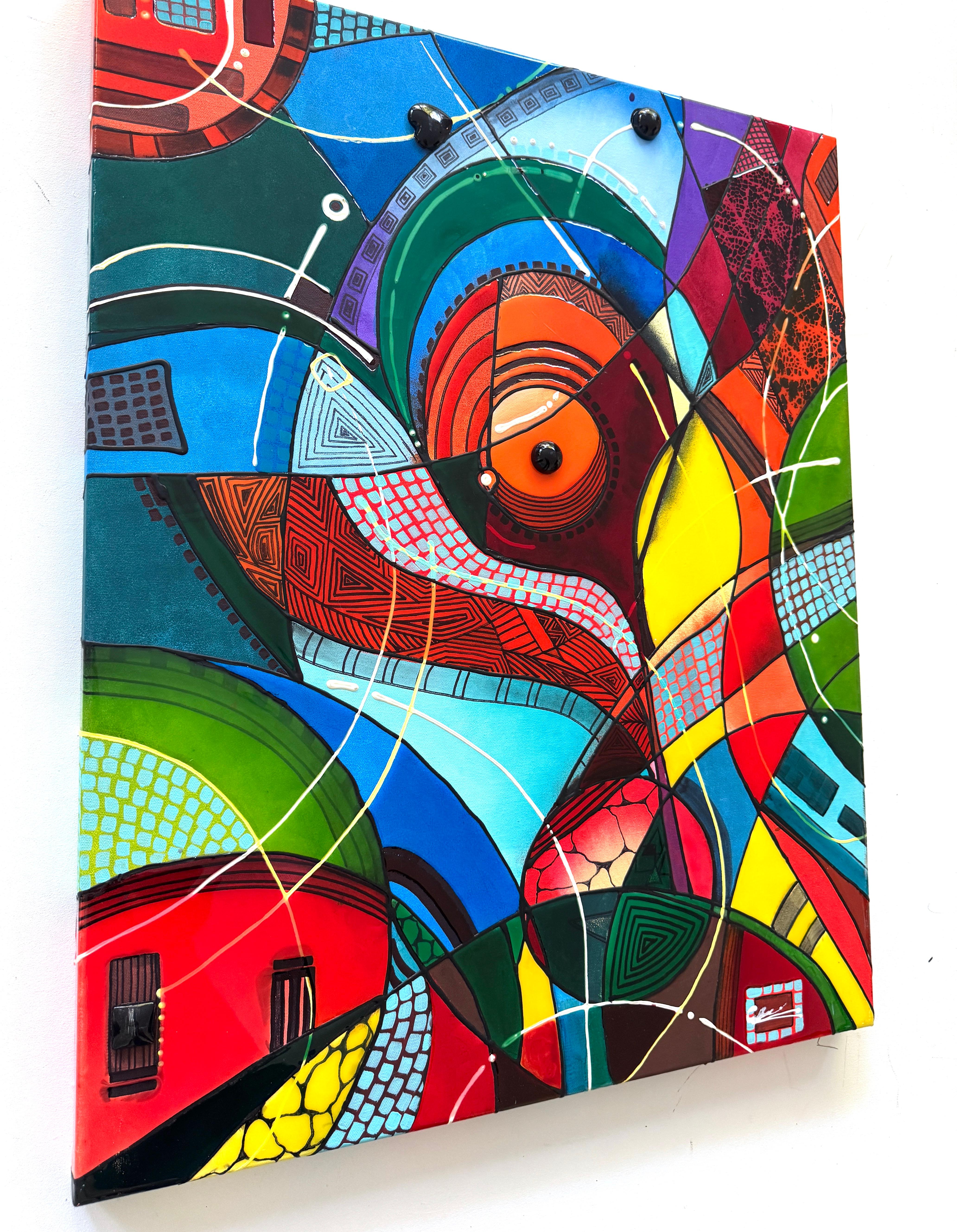 Artist: Lucy Gregry 
Work: Original Painting, Handmade Artwork, One of a Kind 
Medium: Acrylic, Resin on Canvas 3D Neon Colors
Year: 2024
Style: Abstract art,
Title: Revival
Size: 30
