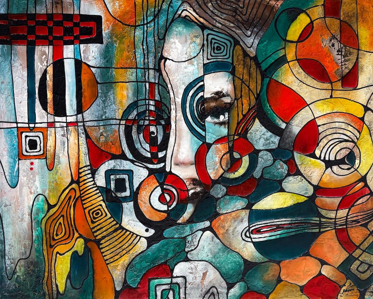 Spectrum of Self Abstract Portrait Original Painting on canvas,  Ready to Hang