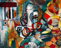 Spettro di Self-Portrait Pittura originale su tela,  Pronto per essere appeso