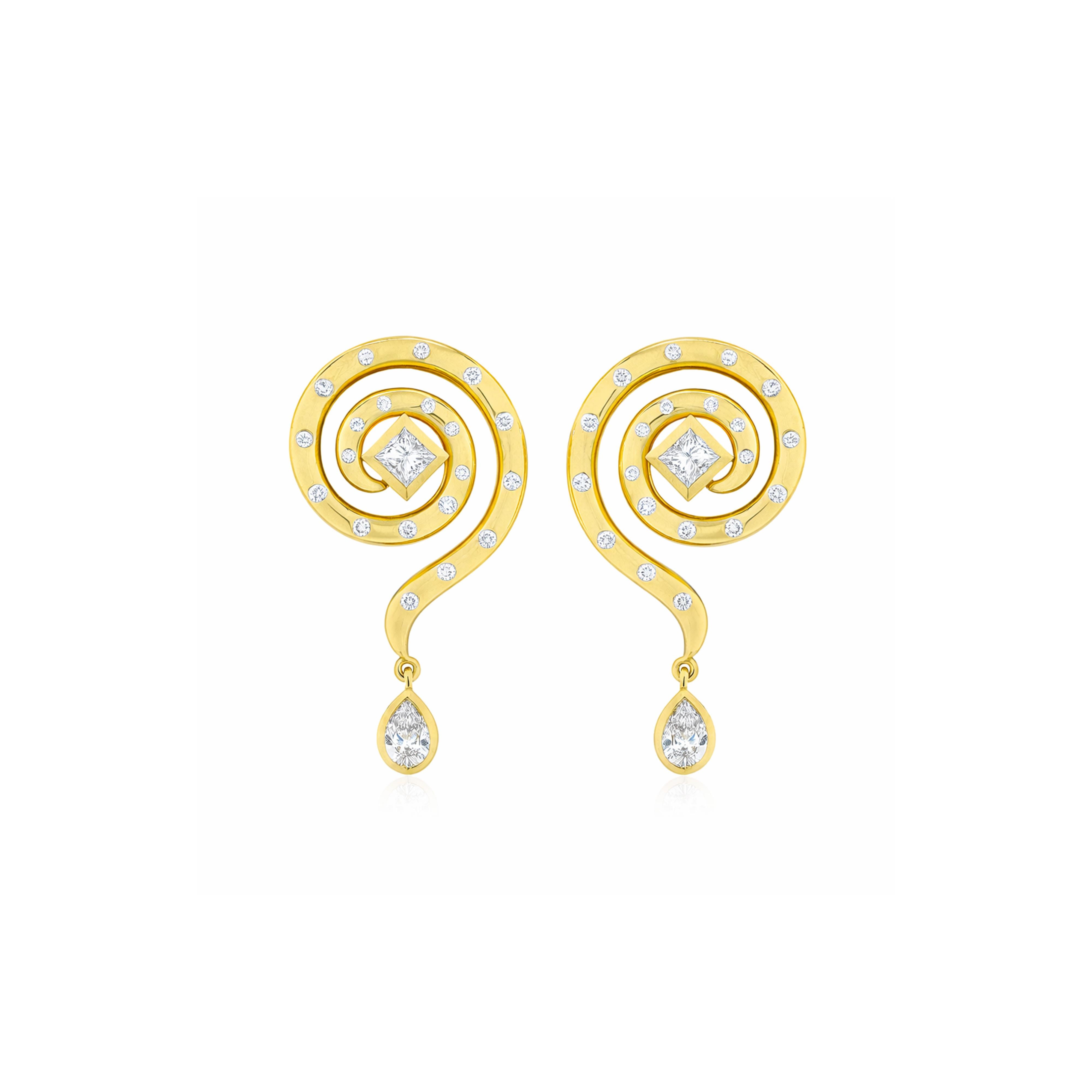Lucy In The Sky Earrings In 18k Gold With Diamonds By Future Fortune Jewelry View 2
