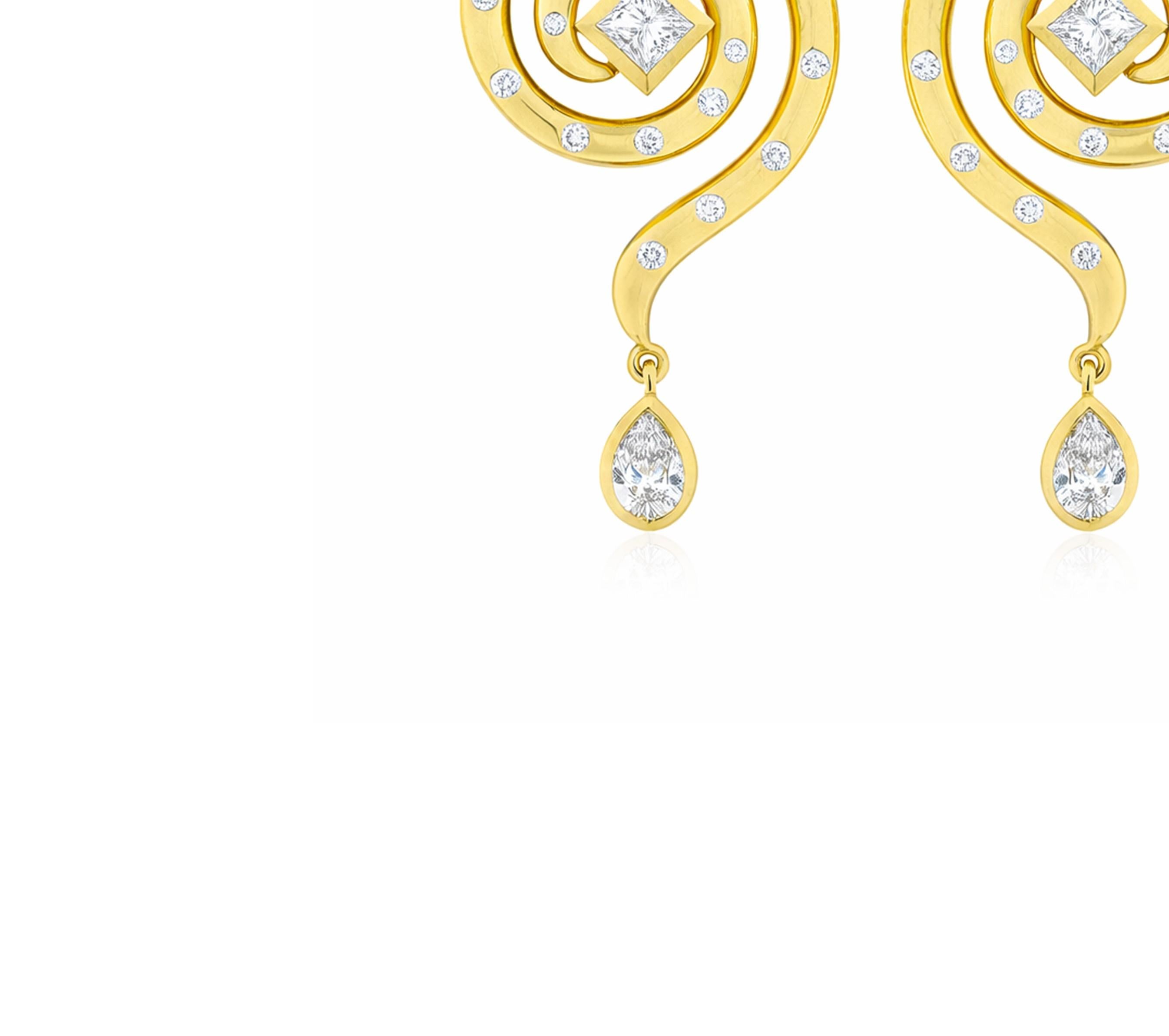 Lucy In The Sky Earrings In 18k Gold With Diamonds By Future Fortune Jewelry View 4