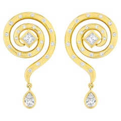 Pendientes Lucy in The Sky de oro de 18 quilates con diamantes de Future Fortune Jewelry
