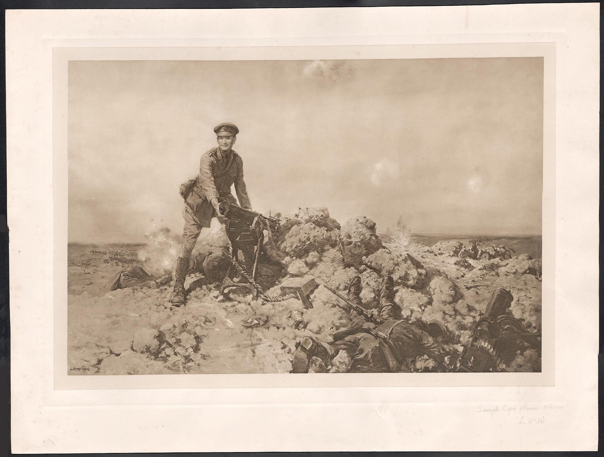 Tenente JRN Graham, Prima Guerra Mondiale, fotoincisione militare dopo Lucy Kemp Welch in vendita 1