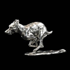 'Bunched Terrier' Sterling Silver Limited Edition Sculpture by Lucy Kinsella
