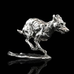 'Bunched Terrier' Sterling Silver Limited Edition Sculpture by Lucy Kinsella