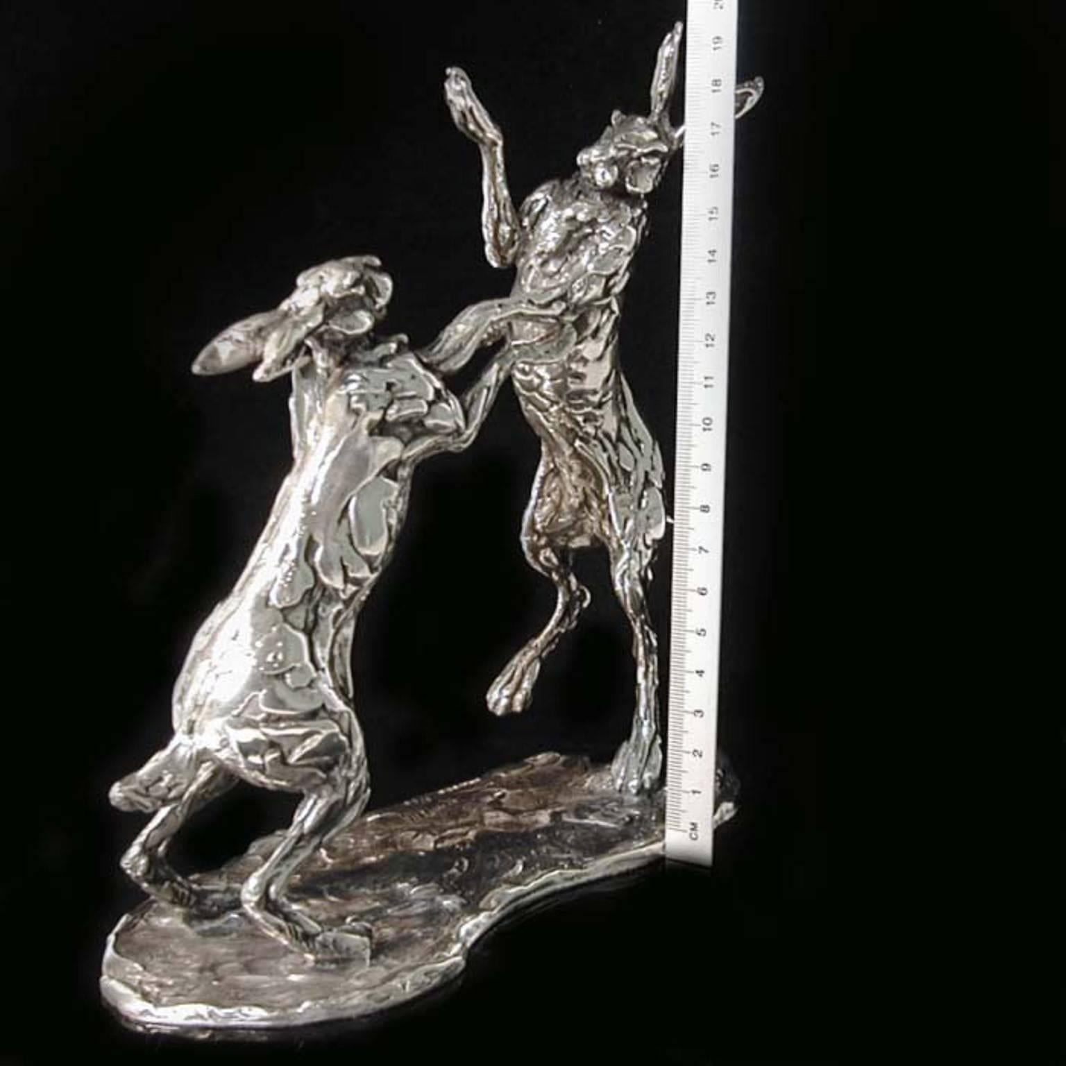 Lucy Kinsella  'Boxing Hares' Sterling Silver 3