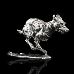  Lucy Kinsella - 'Bunched Terrier'  Limited Edition Sterling Silver Sculpture