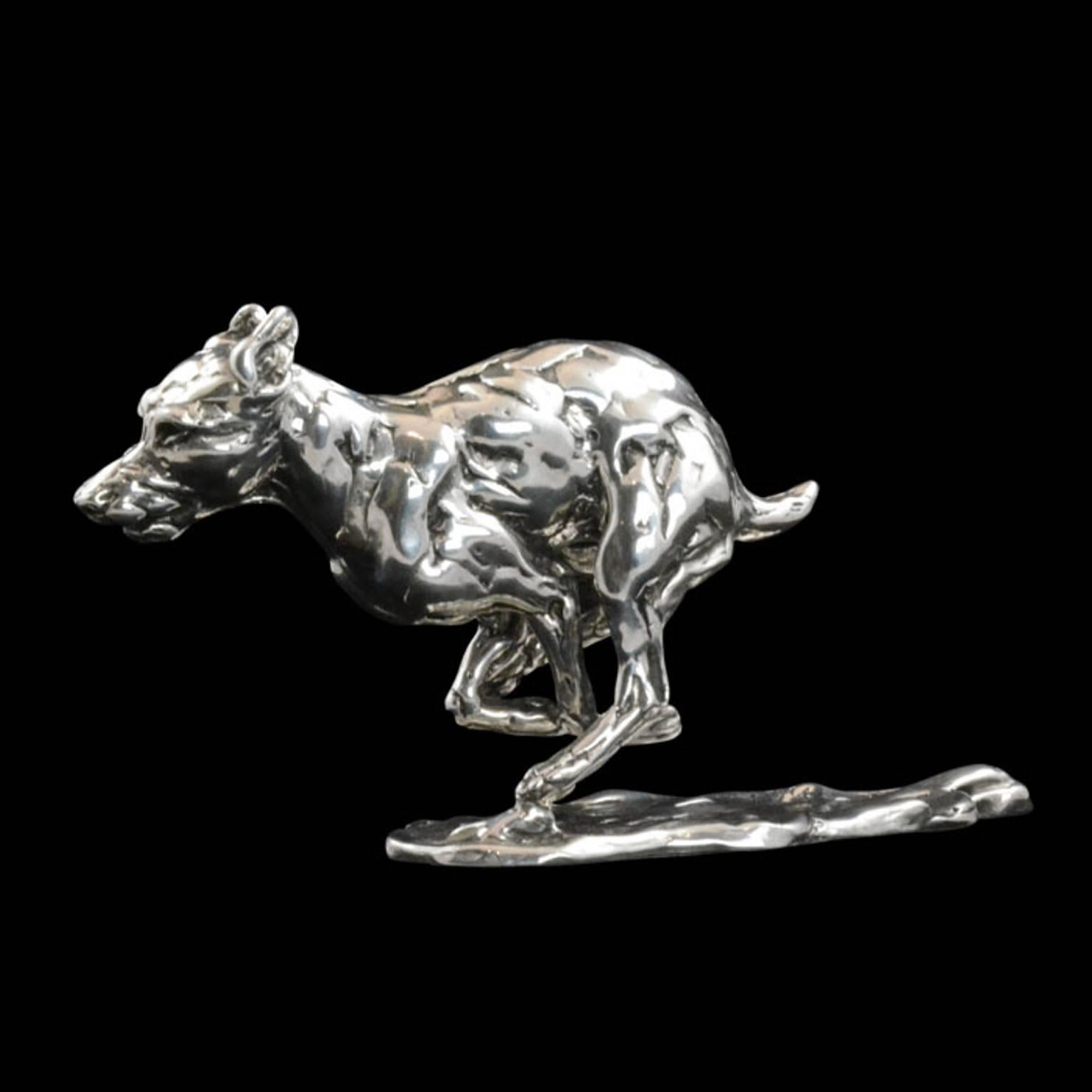  Lucy Kinsella 'Bunched Terrier'  Sterling Silver Scculpture 2