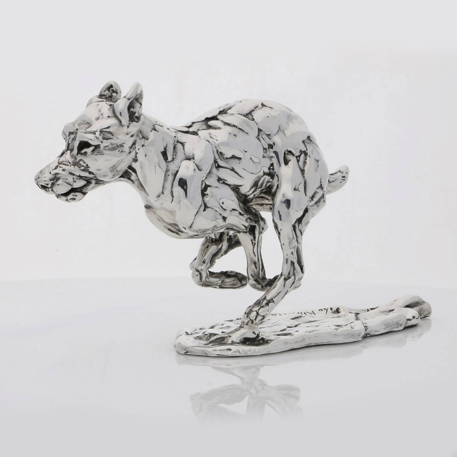 Lucy Kinsella exclusive to Hancocks
Length 17cm x height 9cm
395 grams

The limited edition finely modelled terrier races across the ground, his muscles tense and body bunched, mid stride.  His gaze is focused intently in front of him and there is a
