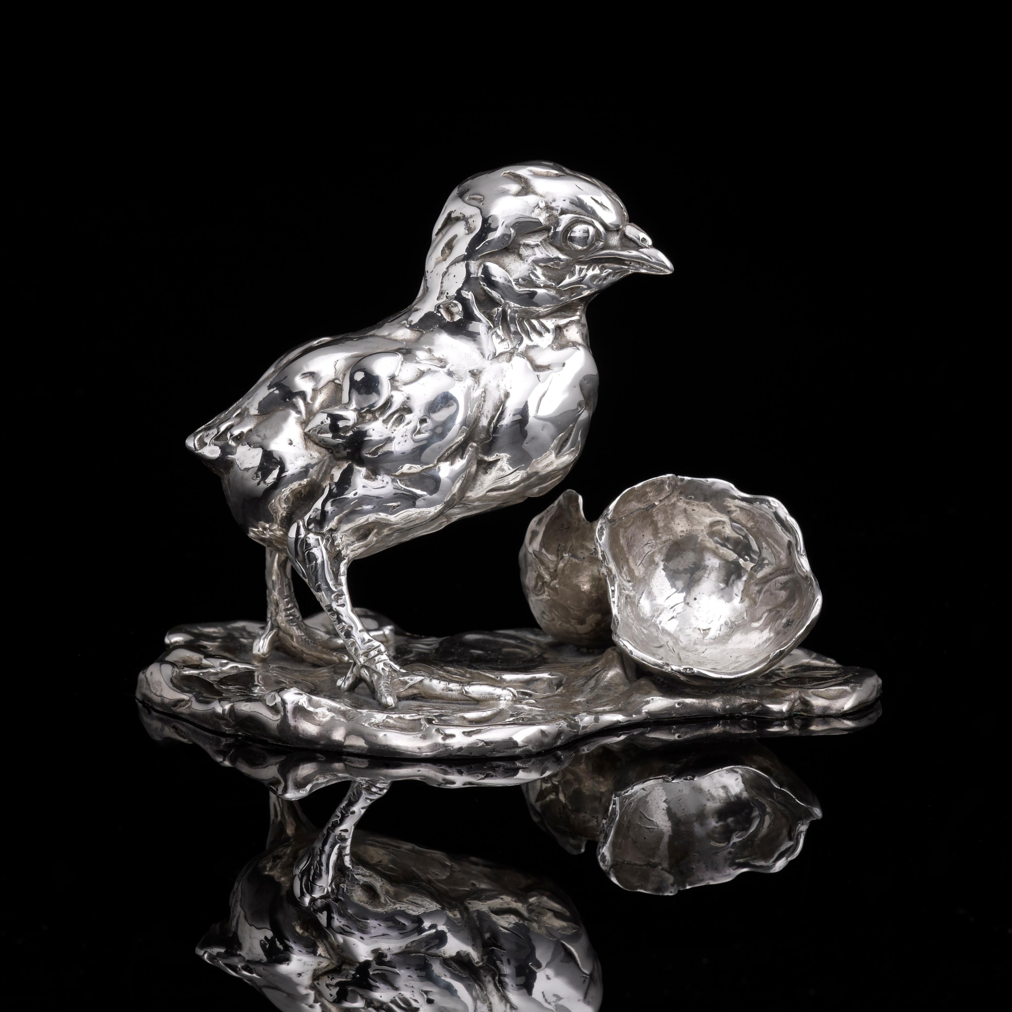  Lucy Kinsella 'Chicken & Egg' Sterling Silver Sculpture 5