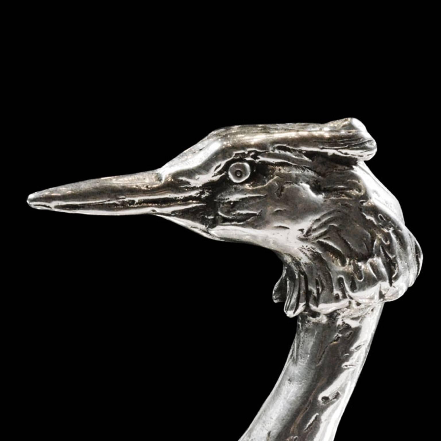 Lucy Kinsella 'Great Crested Grebe' sterling silver sculpture 2