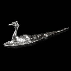 Lucy Kinsella 'Great Crested Grebe' sterling silver sculpture